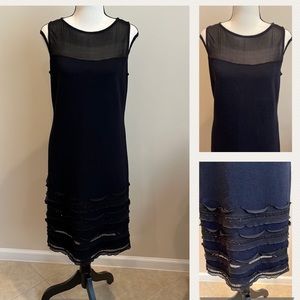St. John Sleeveless Knit Dress with Ruffle Hem Size 8